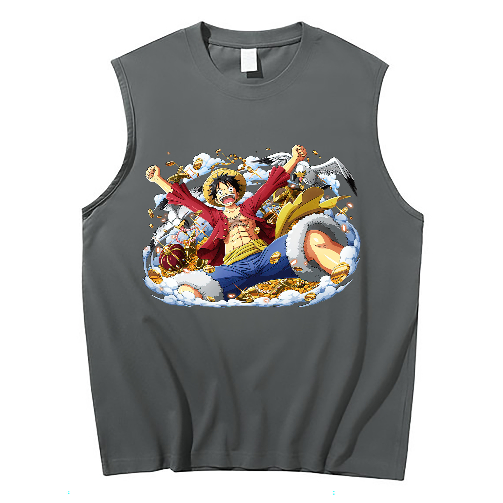 ワンピース モンキー・D・ルフィ ONE PIECE Monkey D. Luffy コットン100％タンクトップ（フロントプリント）